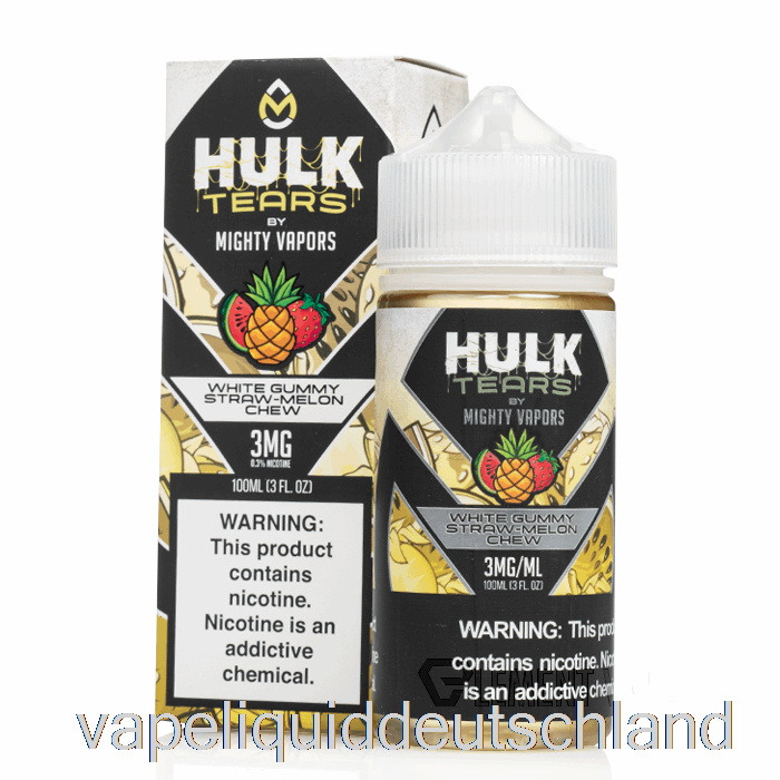 Weißes, Gummiartiges Strohmelonenkauspielzeug – Hulk Tears – 100 Ml, 3 Mg Vape-Flüssigkeit
